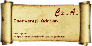 Cservenyi Adrián névjegykártya